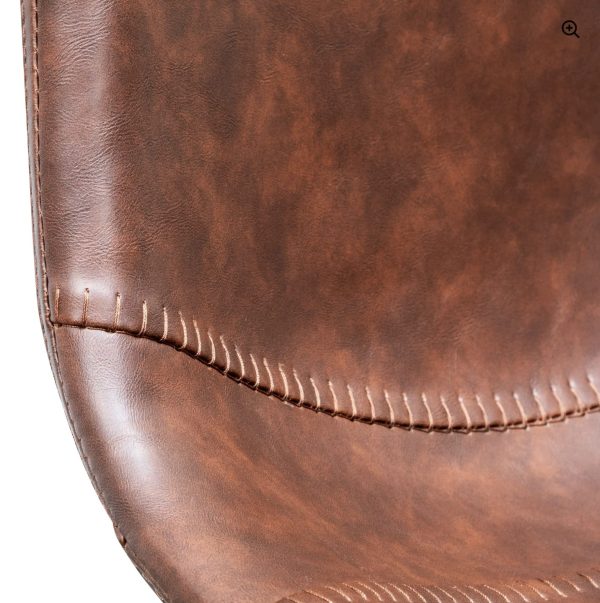 SINORITA Bar Stool - Cinnamon Brown PU Leather 65cm (Set of 2) - Image 5